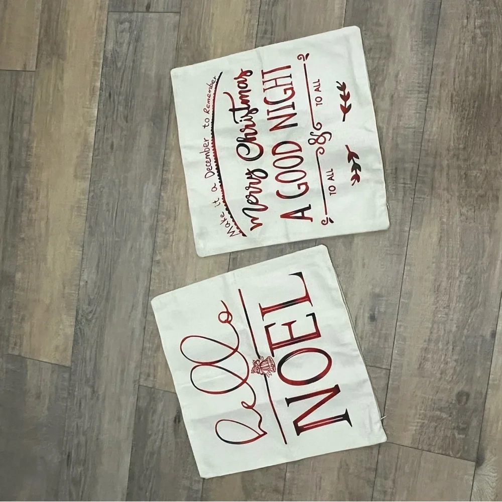 Festive Holiday 2pcs Set Pillow Covers - Red and White 🎄🆕🎄